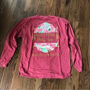 Light red long simply southern tee